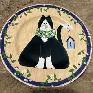 Sakura‎ Garden Cats Salad Dessert Plate 8" Tuxedo